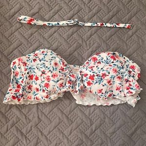 Floral Strapless Bikini Top